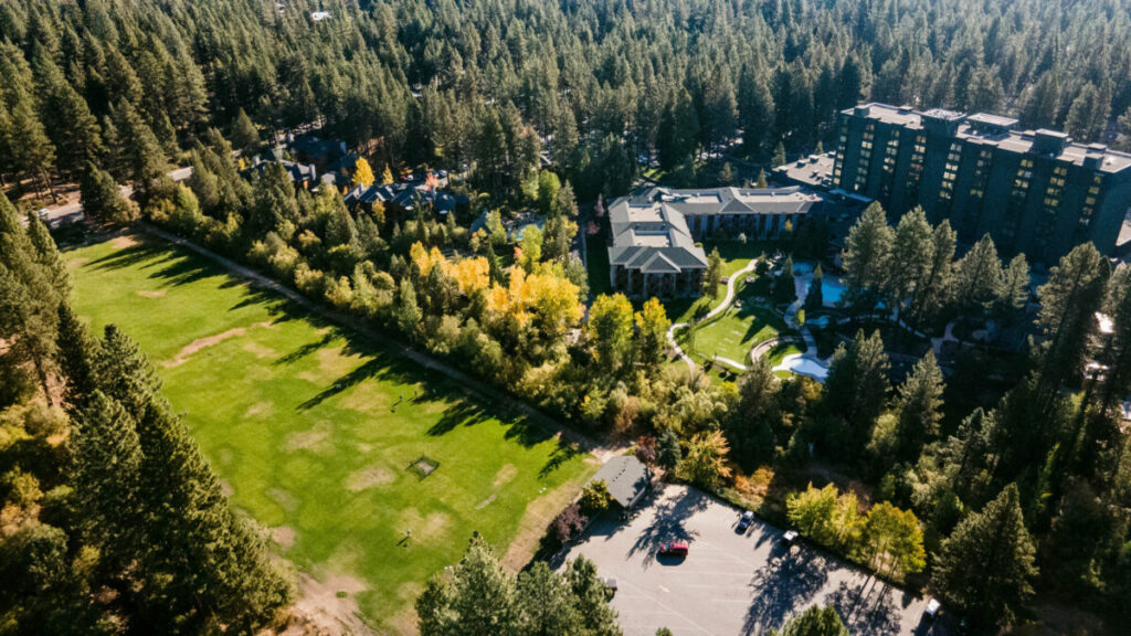 aerial view of a building